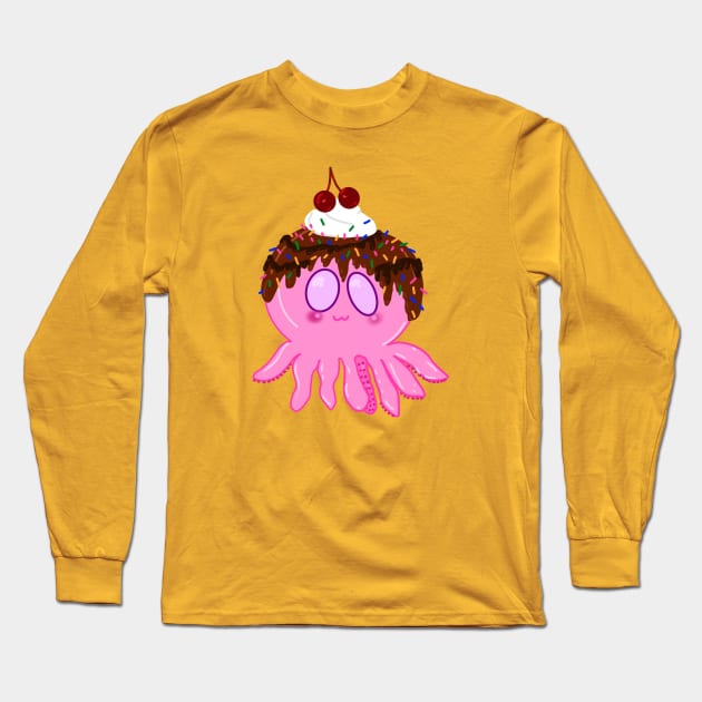 Ice Cream Octopus Long Sleeve T-Shirt by Witchvibes